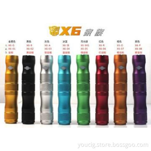 popular X6 variable voltage e cigarette with 1300mAh